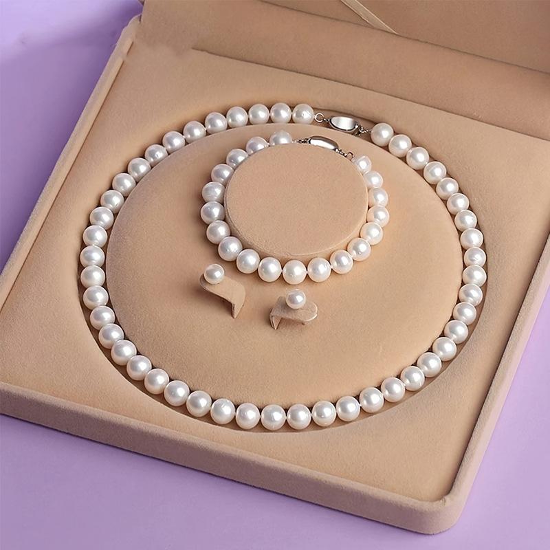 Hot Sale Large Size Shell Imitation Pearl Jewelry Set Three Piece Necklace Bracelet Earring Gift Accessories