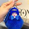 **Th Damen Mädchen Taschen Schlüsselanhänger Autos Schlüsselanhänger Geschenk Charmante Dekoration Schlafendes Baby Schlüsselanhänger Niedliche Flauschige Plüschtier Schlüsselanhänger**