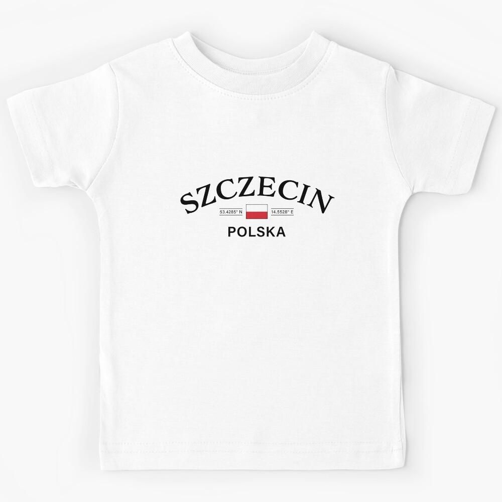 Szczecin Polska (Poland) Polish Coordinates Kids T-Shirt 170