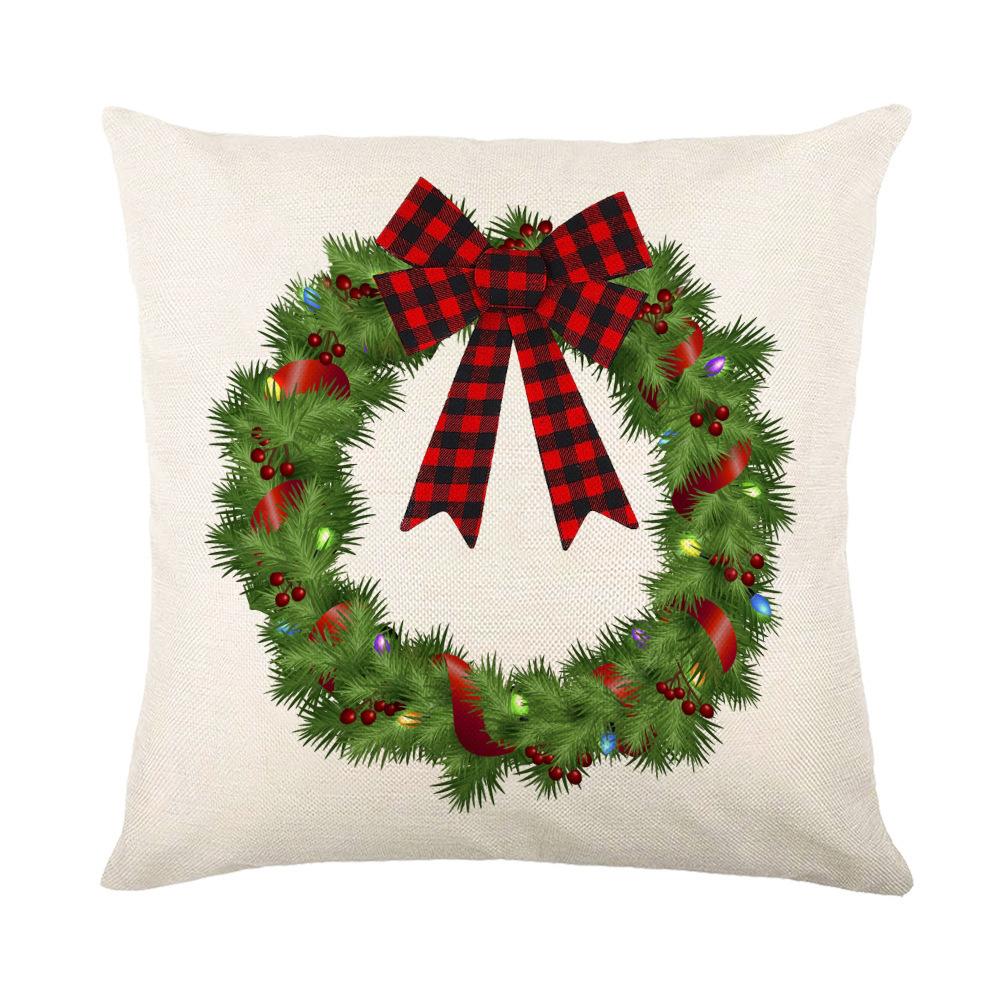 45X45Cm New Christmas Printed Detachable Cushion Pillow Cover Square Bedhead Living Room Sofa Cushion Cover