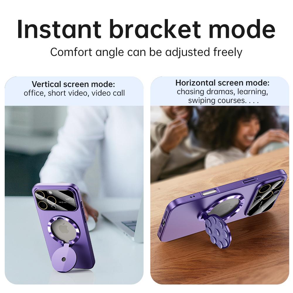 For iPhone 16 Pro Case Compatible with MagSafe Suction Cup Kickstand PC Phone Cover