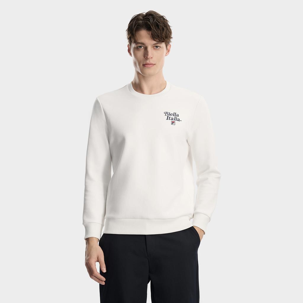 FILA Heritage Fashion Simple Classic Basic Casual Daily Comfortable Versatile Knitted Crew Neck Pullover Sweatshirt Men sweatshirt F11M618202FWT