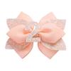 Pink Birthday Hair Bow for Baby 1-6 Years Glitter Sequin Party Hairpin Satin Ribbon Bow with Elastic Tie & Metal Clip Sparkling Number Hair Accessory
