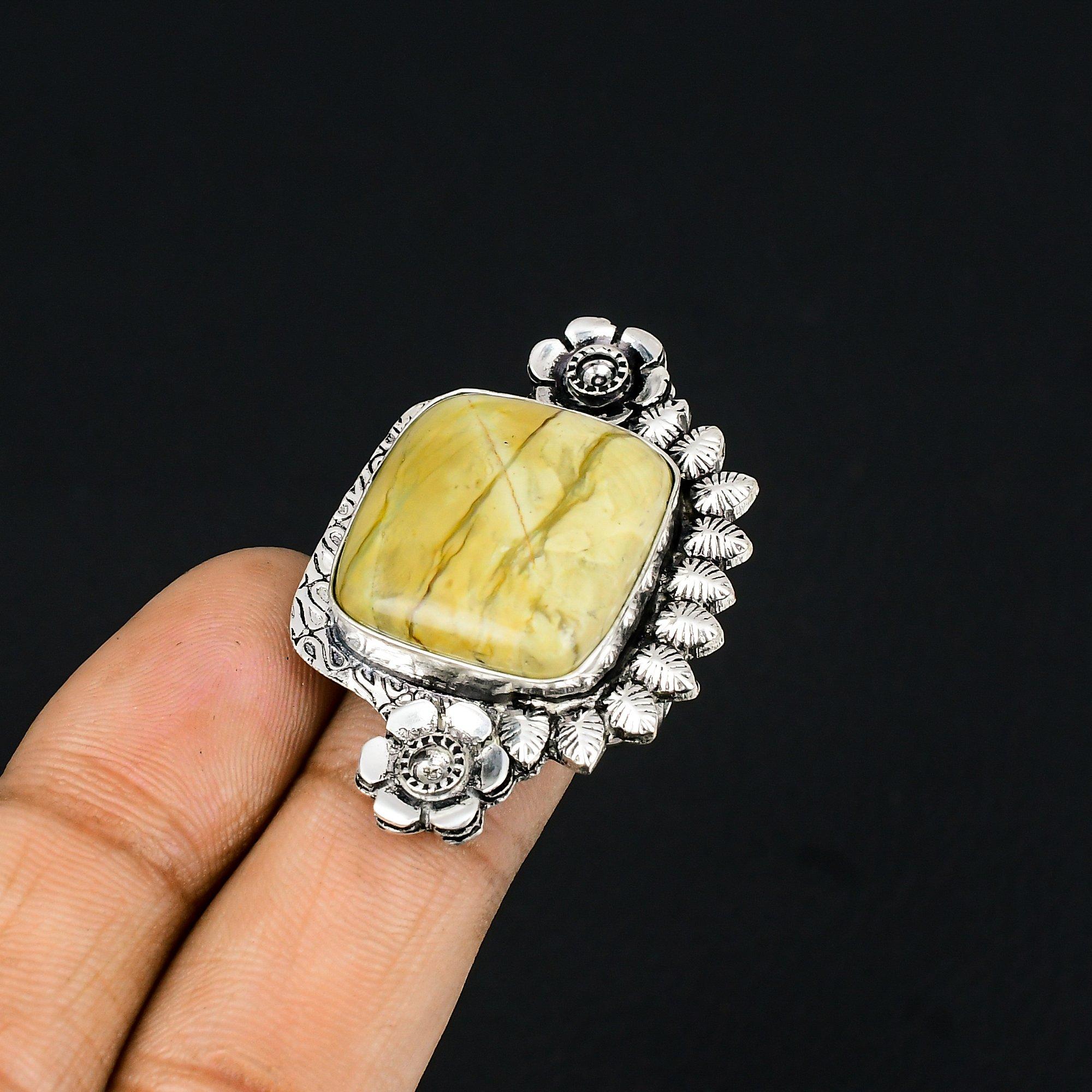 Easter Sale Natural Mookaite New Flower Wedding Statement Ring Size 7 925 Silver 7