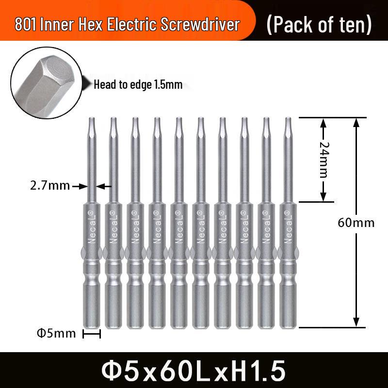 Nigao 801 5mm Hex Socket Electric Screwdriver Bit S2 Hardened Tool