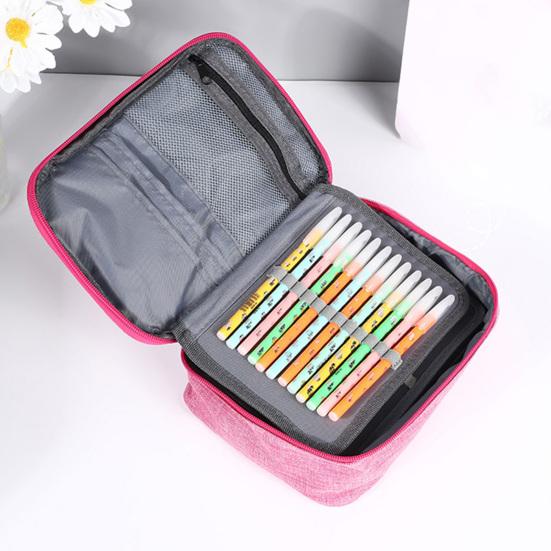 72-Slot Sketch Pencil Case 3-Layer Oxford Storage Pouch for Coloring Pens And Art Supplies Portable Stationery Organizer for Students Artists