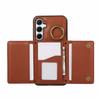 For Samsung Galaxy A16 4G Leather Back Cover Zipper Wallet Kickstand Phone Case with Shoulder Strap