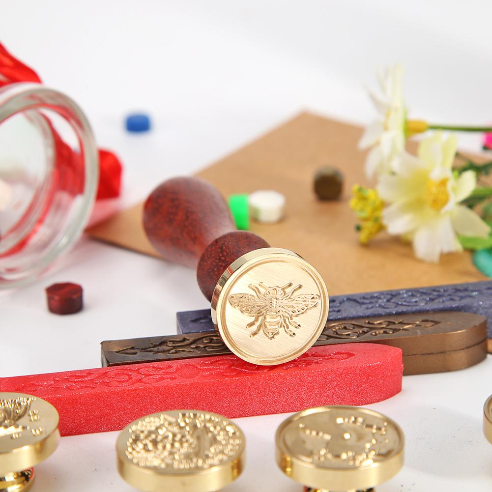 Sealing Wax Seal Gold-plated Brass Head Retro DIY Envelope Wax Seal Stamp Wedding Post Hand Account Decor Festival Gift