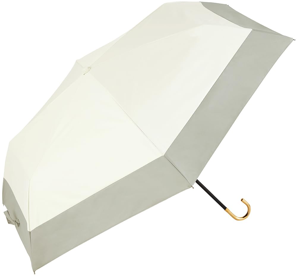 Because Folding Sun and Rain and UV Light PU Umbrella, Umbrella, Men's Women's, Protection, Blocking, Two-Tone, Mini, White, B-093502