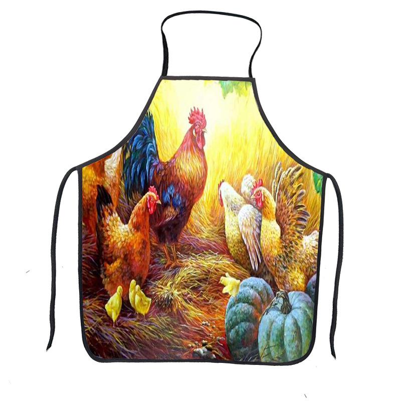 Innovative 3D Rooster Print Waterproof & Stain-Resistant Apron