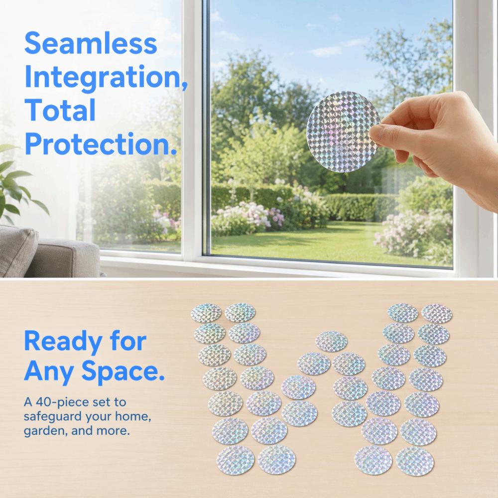 40Pcs Double-Sided Reflective Bird Repellent Tape Reflective Bird Scare Tape Fences Railings