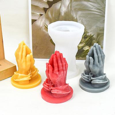 3D Handen Gevouwenh Siliconen Mal Boeddha's Kralen Hand Kaars Mal Handgemaakt Geurkaars Maken Mal Zeepmal voor Gebed