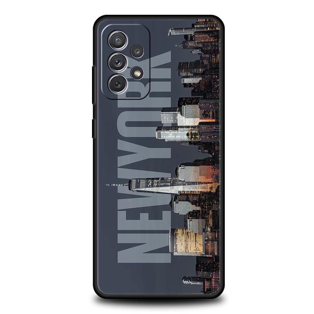 Case For Samsung A17 A15 A13 A51 A71 A41 A31 A21S A07 A05 A35 A55 A23 A25 A33 A53 A73 5G Cover NYC New York City seaside scenery