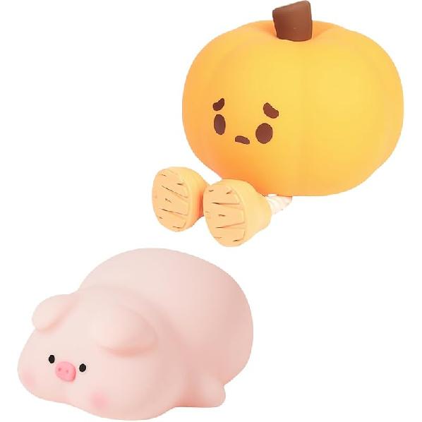 2024 Cute Pumpkin Night Light, Touch Lamp with 3 Brightness Levels, Soft Silicone Rechargeable Warm Light for Women and Kids