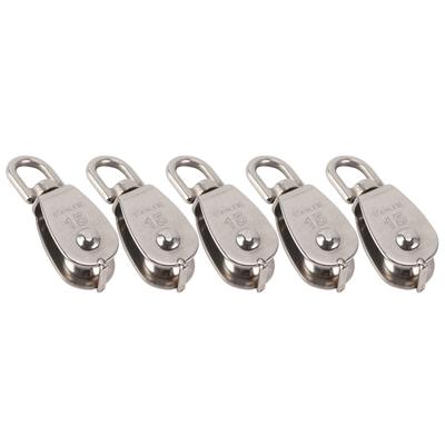 5 Stück Einzelrolle Edelstahl 1500KG Lager mit Dicke 15mm0.6in Robuste Hardware