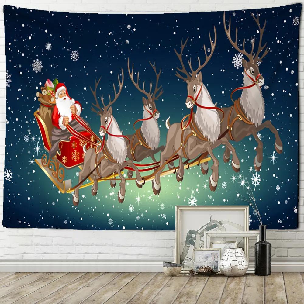 Christmas Tapestry Christmas Tree Holiday Home Living Room Bedroom Wall Hanging Decoration Festive Background Cloth Tapestry