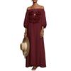 Elegant Floral Off Shoulder Maxi Dress With Embroidery For Casual Spring Occasion