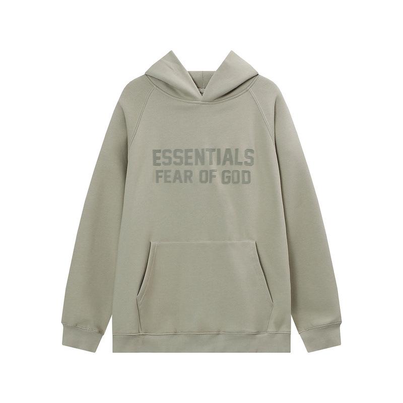 High Street Trend Brand ESSENTIALS Fleece-Lined Heavyweight Flocked Letter Hoodie for Men & Women