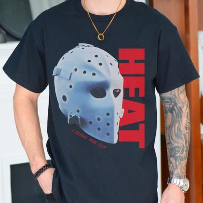 90s Action Movie TShirt Heat Hockey Mask Graphic Tee Summer Mens and Womens Loose and Breathable Tshirt Top