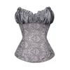 Sexy Gothic Style Overbust Corset Steampunk Design Zipper Side Waist Trainer Vintage Look Shapewear Court Wear