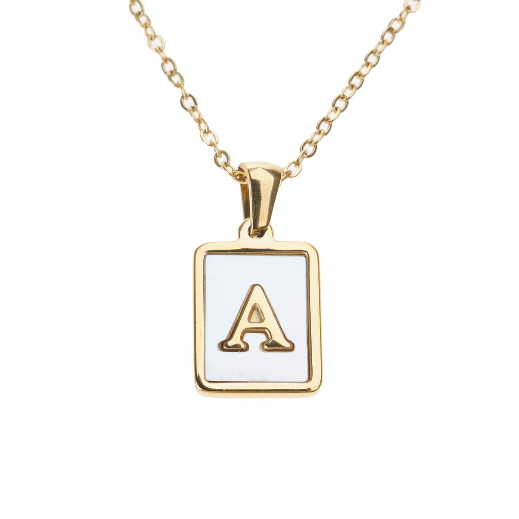 Letter Necklace Stainless Steel Square Card Pendant Necklace Multifuntional Chain Necklaces Suitable for Daily and Party