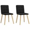 VidaXL Chaises à manger lot de 2 noir tissu, chaise de dîner, chaise de cuisine, chaise d'appoint, chaise, chaise de salon, 4101070