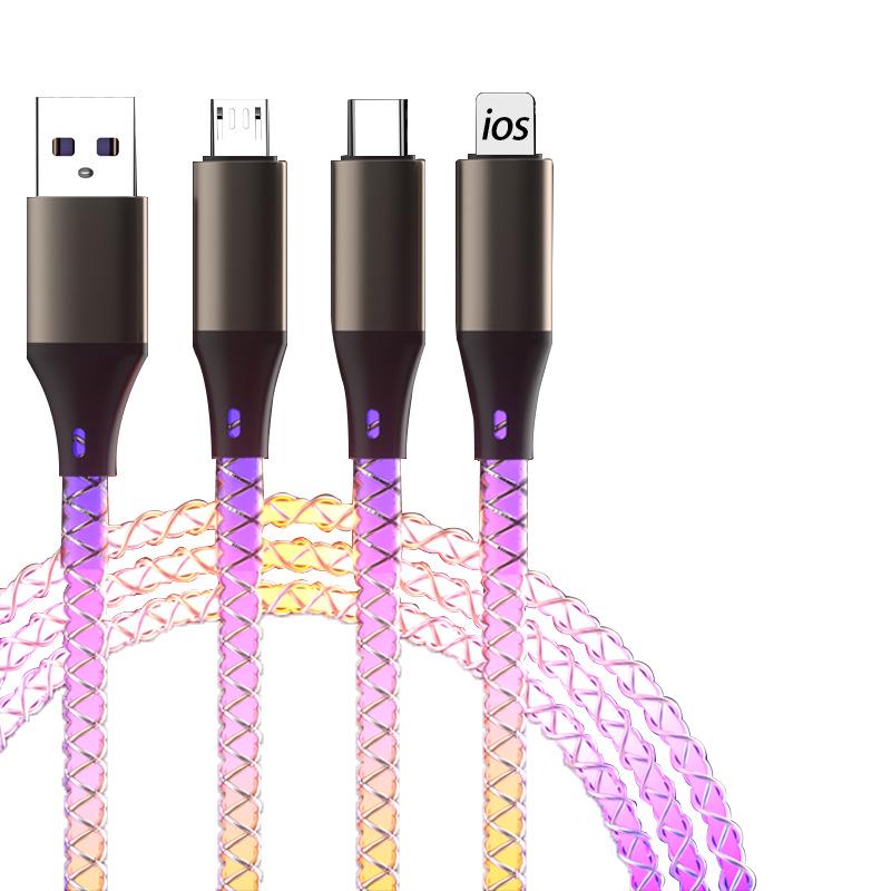 6A Super-Fast 100W Charging Cable: Compatible with Apple, Xiaomi, OPPO - One to Three Charging with Gift Options