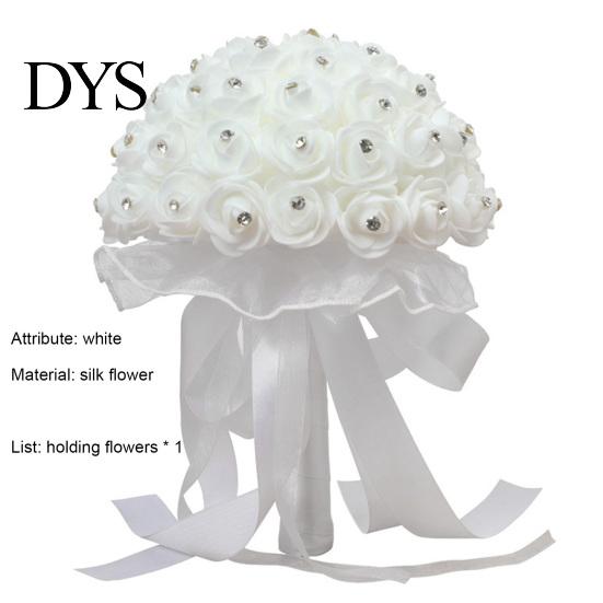 Bouquet Exquisite Flower Soft Ribbon Faux Silk Eye-catching Stylish Bright-colored Holding for Engagement Wedding