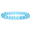 Bracciale con perline di occhio di gatto da 8 mm, bracciale con perline rotonde in pietra naturale, bracciale con perline di quarzo occhio di gatto liscio, gioielli da uomo e da donna.