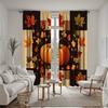 2 Pieces Autumn Pumpkin and Maple Leaf Print Curtains   Polyester Fabric   Suitable for Bedroom Living Room Decoration