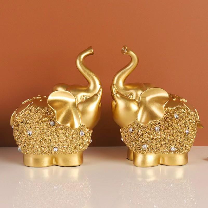 Resin Elephant Figurine Set Living Room TV Cabinet Decor Modern Home Accent Gift Office