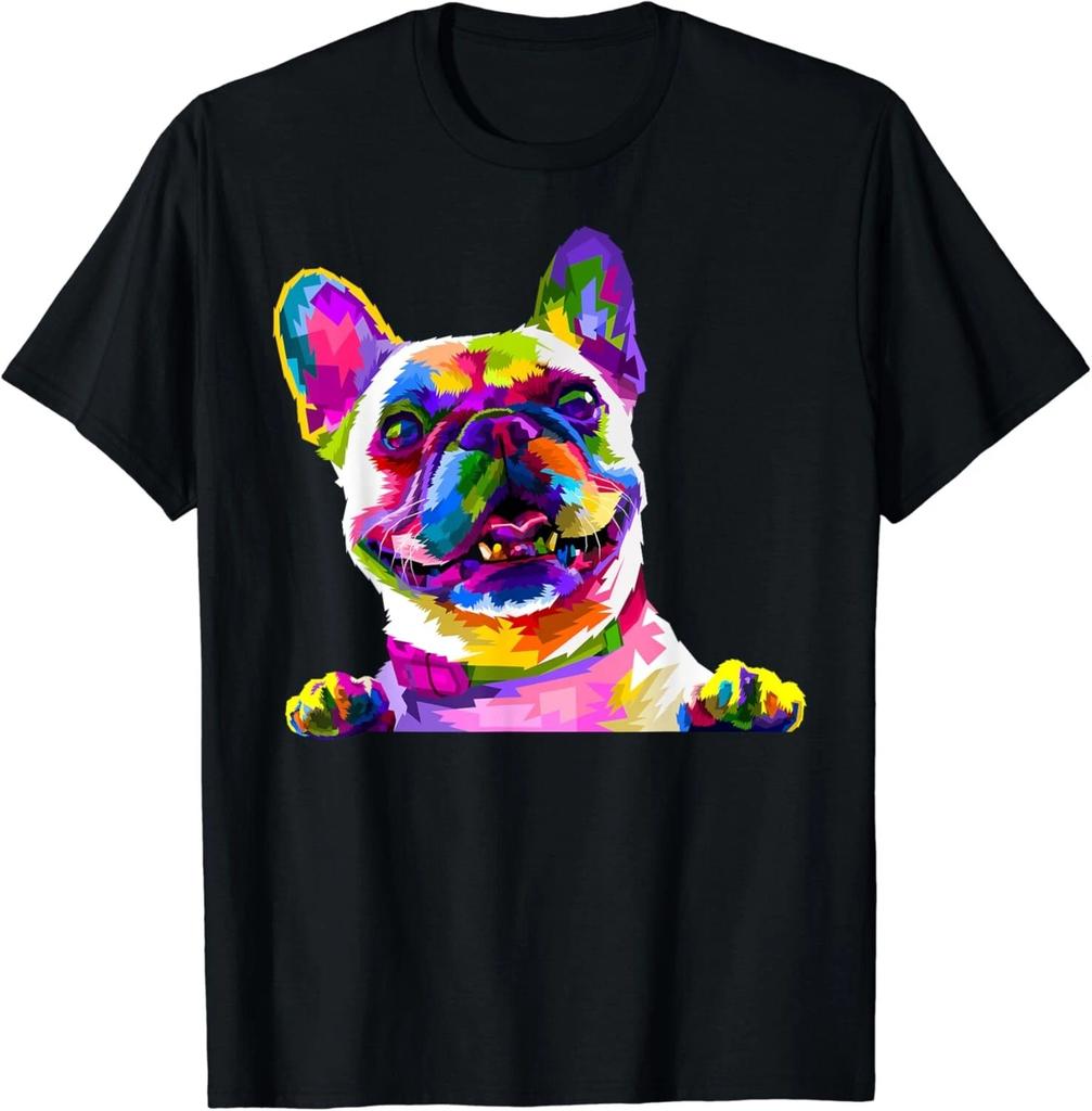 Colorful French Bulldog Painting Art Pet Dog Mom Gift Unisex T-Shirt
