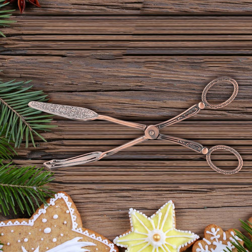Retro Elegant Zinc Alloy Bread Tong Cooking Baking Kitchen Food Clip