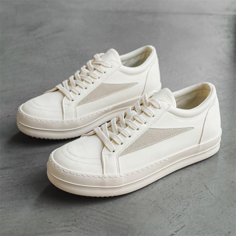 Neuer Nischen-High-Street-Flachschuh im RO-Stil, neues Leder, dunkel Schwarz und Weiß, High-Street-Low-Top-Nischenschuhe X