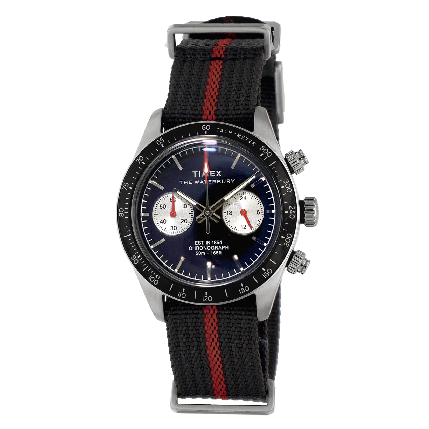 

TIMEX Waterbury Watch Quartz 5 ATM Water Mineral Black Stainless Steel Men s TW2Y38900, Movement, Resistance, Glass, Dial, [Used] чорний