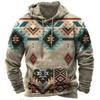 Christmas Men's Hoodie Retro Indian Animal Pattern Cowboy Style Casual Fashion Hooded Sweatshirt Unisex Harajuku Oversized Top