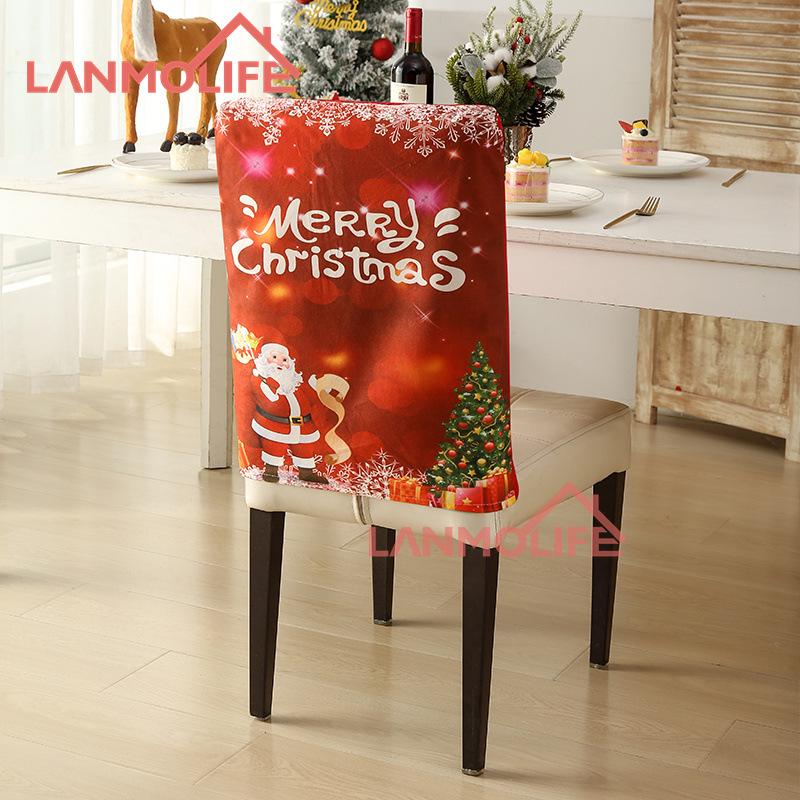 Vánoční potah na sedák Netkaný kreativní Santa Claus perníkový panáček potištěný potah na židli Slavnostní stolování Atmosféra Dekorace Čalounění
