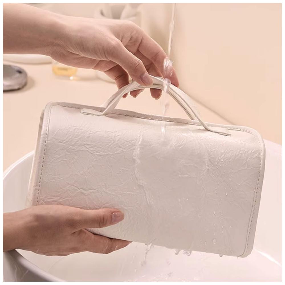 4 In 1 Travel Toiletry Bag 4 Detachable Compartments Hanging Makeup Bag PU Large Capacity Roll Up Cosmetic Bag for Travel