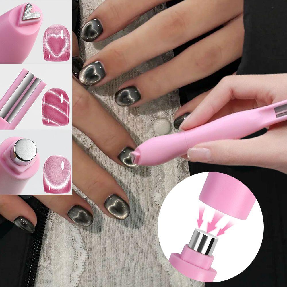 Heart & Round Shapes Heart Shape Nail Magnet 3-In-1 Nail Magnet Gel Polish Effect