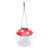 Mushroom Metal Bird Feeder Iron Cute Solar Light Outdoor Hanging Bird Feeder for Yard Garden