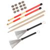 Drumstick Kit Rute Brush Damper Drum Set Musical Instrument Playing Accessories with BagM02762 Coffee Color