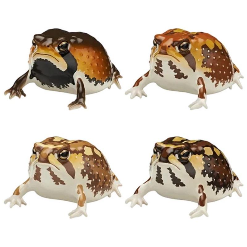 Genuine Ikimon Steamed Bun Frog Japanese Dart Capsule Toy Realistic Toad Figurine Animal Encyclopedia Desktop Collectible Gift