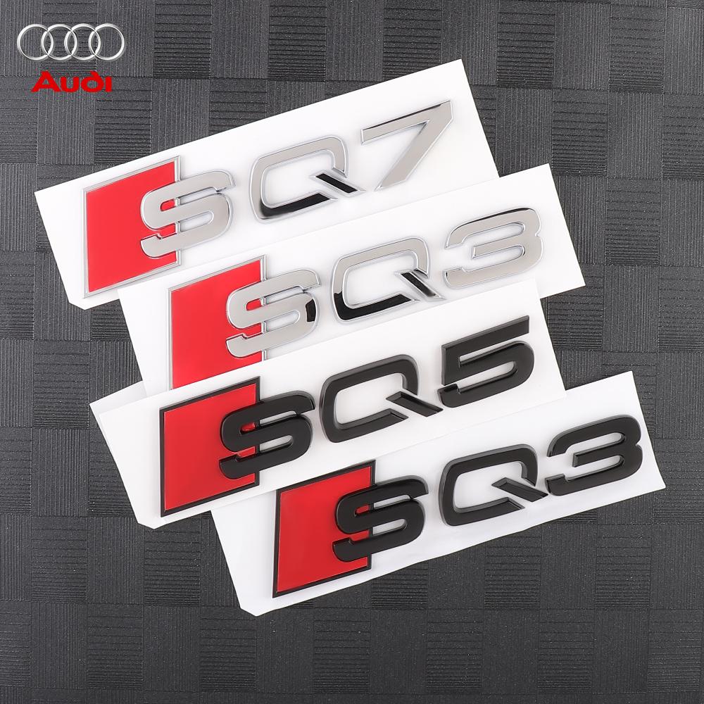 3D ABS Emblem Car Body Rear Trunk Sticker Badge Decoration Center Cover for Audi SQ3 SQ5 SQ7 8V B6 A5 B6 C7 Q5 B9 B7 C6 A1 Q7 Q3