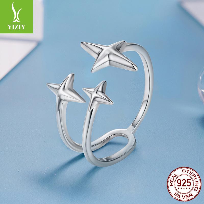 

Кольцо открытое Sparkle Starlight из стерлингового серебра S925, кольцо «Звезда мечты», ювелирное изделие Opening adjustable