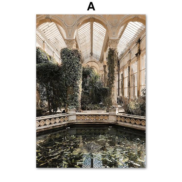 

Дверь, римская колонна, статуя, монстера, листья, настенная живопись на холсте, плакаты на скандинавскую тему и принты, настенные панно для декора гостиной 21cm×30cm NoFrame