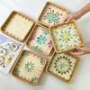 Colorful Shell Rattan Woven Tray Creative Handmade Fruit Plate Jewelry Storage Tray Home Counter Decoration