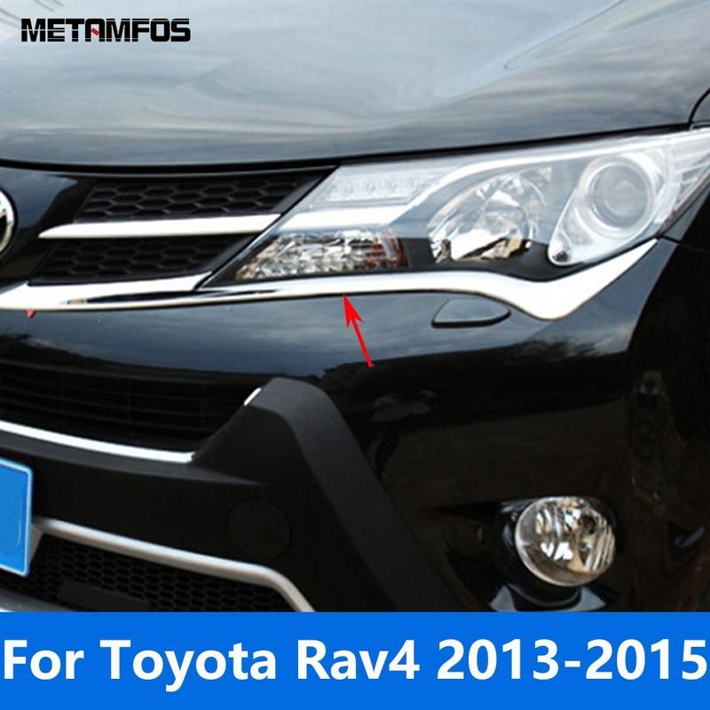 Передняя Фара Лампа Накладка Бровь Для Toyota Rav4 Rav 4 2013 2014 2015 Хромированная Накладка на Фару Внешние Аксессуары