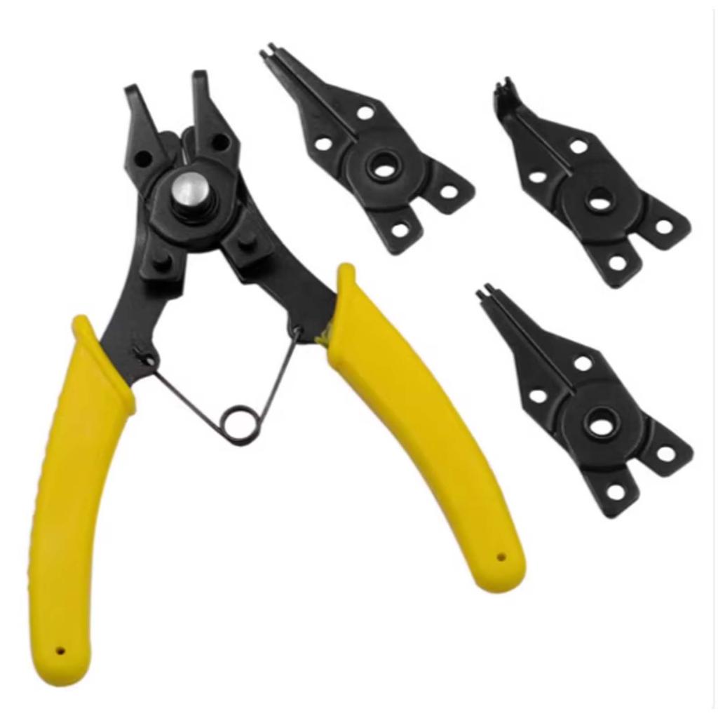 Multifunctional 4-in-1 Snap Ring Pliers, Internal External Right Angle Elbow Snap Ring Circlip Expansion Pliers