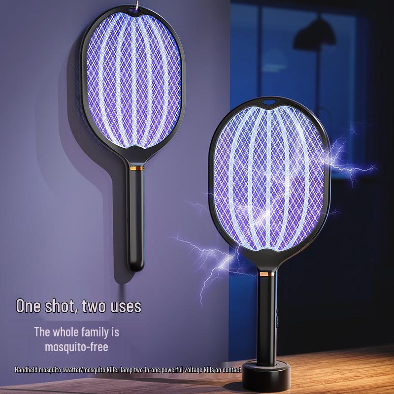 USB Rechargeable Electric Mosquito & Fly Swatter Lamp - 2-in-1 Household Insect Zapper