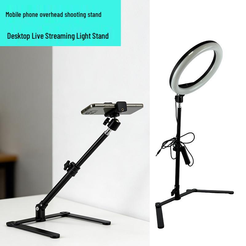 Adjustable Multi-Functional Fill Light & Phone Holder for Live Broadcast & Overhead Shooting